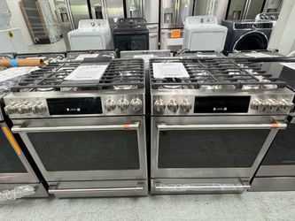 Café 30” slide in gas/propane range with true convection and air fly