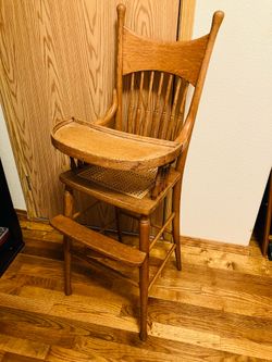 Antique Oak Children’s High Chair