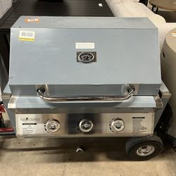 3-Burner Built-In Propane Gas Grill in Stainless Steel with Height Adjustable Cooking Surface