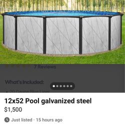 12×52 Pool Galvanized Steel