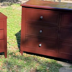 Modern 6 Drawer Dresser And Nightstand bundle Set 