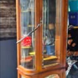 Curio Cabinet With Multiple Shelves And Lighting 