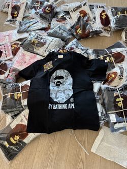 BAPE A Bathing Ape Camo Logo T-Shirt Black