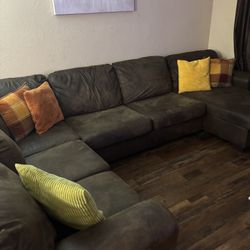Brown U Shape Couch