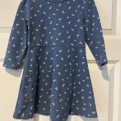 Baby Gap Girls Blue Floral Dress Size 4 Years