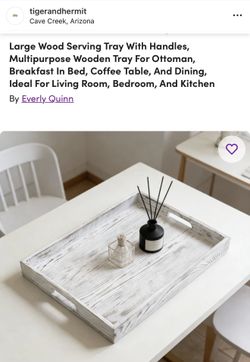 Large Wood Serving Tray With Handles