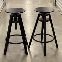 pair of DALFRED Bar stools, black, lowest height 24 3/4-highest height 29 1/8 "