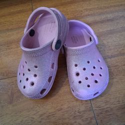 Crocs Classic Glitter Pink Size 7 (Little Kid Size)