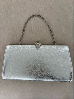 Silver clutch purse
