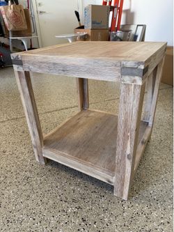 Rustic Wood End Table 21inch From Living Spaces