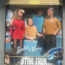 Vintage 1996 STAR TREK BARBIE AND KEN Doll 30th Anniversary Gift  #15006 NIB