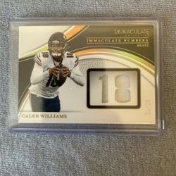 2025 Immaculate Collection Football Numbers FOTL Jersey Patch Caleb Williams /18