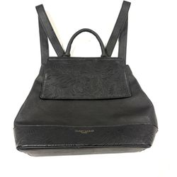 Darcy Marks Vegan Leather London Floral Embossed Backpack Purse 11x12x10