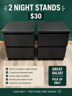 $30 – IKEA Nightstands (Set of 2)