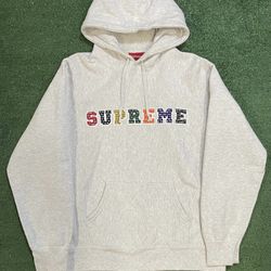 Supreme The Most Hooded ash grey hoodie