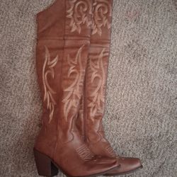 Knee High Cowboy Boots Size 6