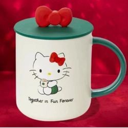Starbucks Hello Kitty Limited Edition Bow Top Mug With Lid