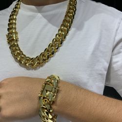 18k 22mm Gold Plated and Stamped Set