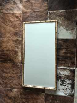 Vintage gold bamboo mirror