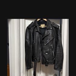 Leather motorcycle jacket, size 46