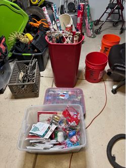 Christmas wrapping paper and other supplies