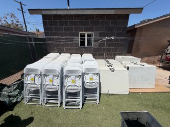 White Folding Chairs and Folding Tables *NOT FOR SELL
