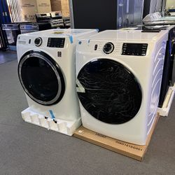 GE WHITE FRONT LOAD WASHER AND DRYER 