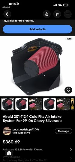 Ls cold air intake filter