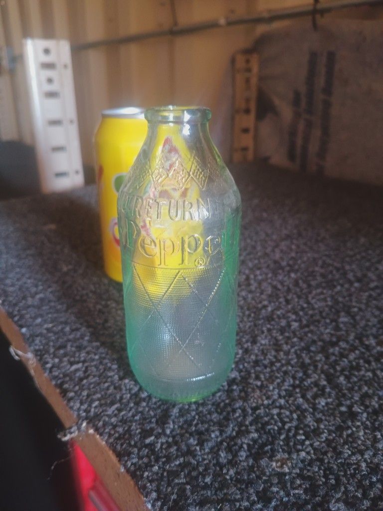 Very Old 1940' S Green Dr. Pepper Bottle