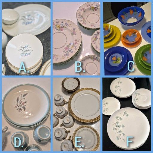 VINTAGE DINNERWARE- Prices Below- TST, SANGO, HOMER,SYRACUSE, ETC- Delivery/shipping