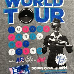 🔥 NIKE AIR MAX WORLD TOUR — LONDON • PARIS • NEW YORK • TOKYO! SNEAKS & BEATS T-Shirt Men’s XL Grey🔥