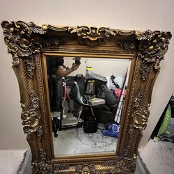 Vintage antique mirrors, all wood with elegant enamel designs