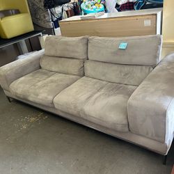 Modern Grey Microfiber Sofa