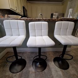 3 Leather Bar Stools 