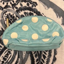Blue Polka Dot Makeup Bag