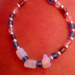 Handmade Glass Beads And Genuine Moonstone 