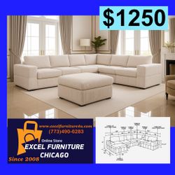 🌟Free Delivery—Brand New Beige Sofa, Couch, Sectional 
