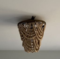 Light Distressed Brown Bohemian Chandelier