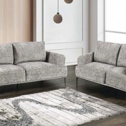 Brand New Grey Modern Style Sofa & Loveseat 