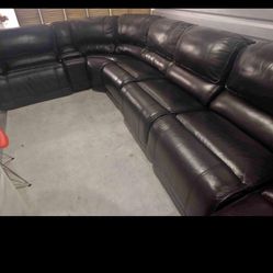 SECTIONAL GENUINE LEATHER RECLINER ELECTRIC BÑACK COLOR... DELIVERY SERVICE AVAILABLE 🚚⚡🚚