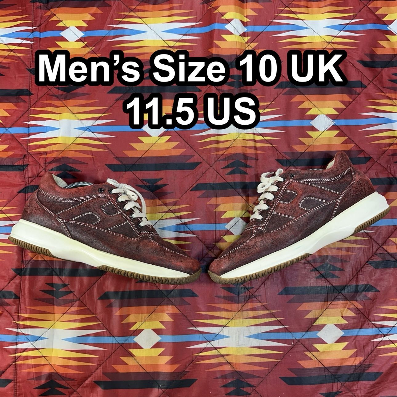 Hogan Interactive Red Leather Sneakers Men’s Size 10 UK 11.5 US Made in Italy