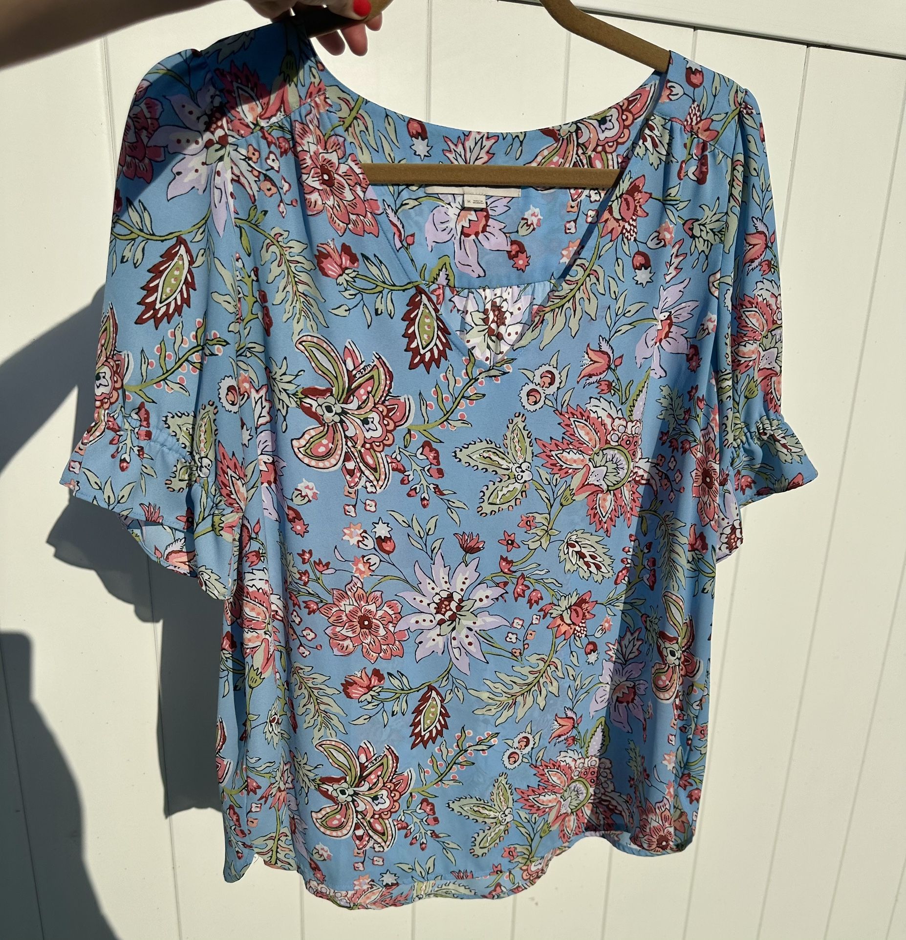 Blue Floral Blouse