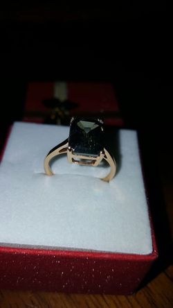 4.00ct real genuine moissanite fire dark green 14k rose gold over solitaire ring size 8 retail $1,200