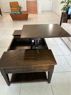 Coffee table ( lift-top coffee table with hidden compartments)