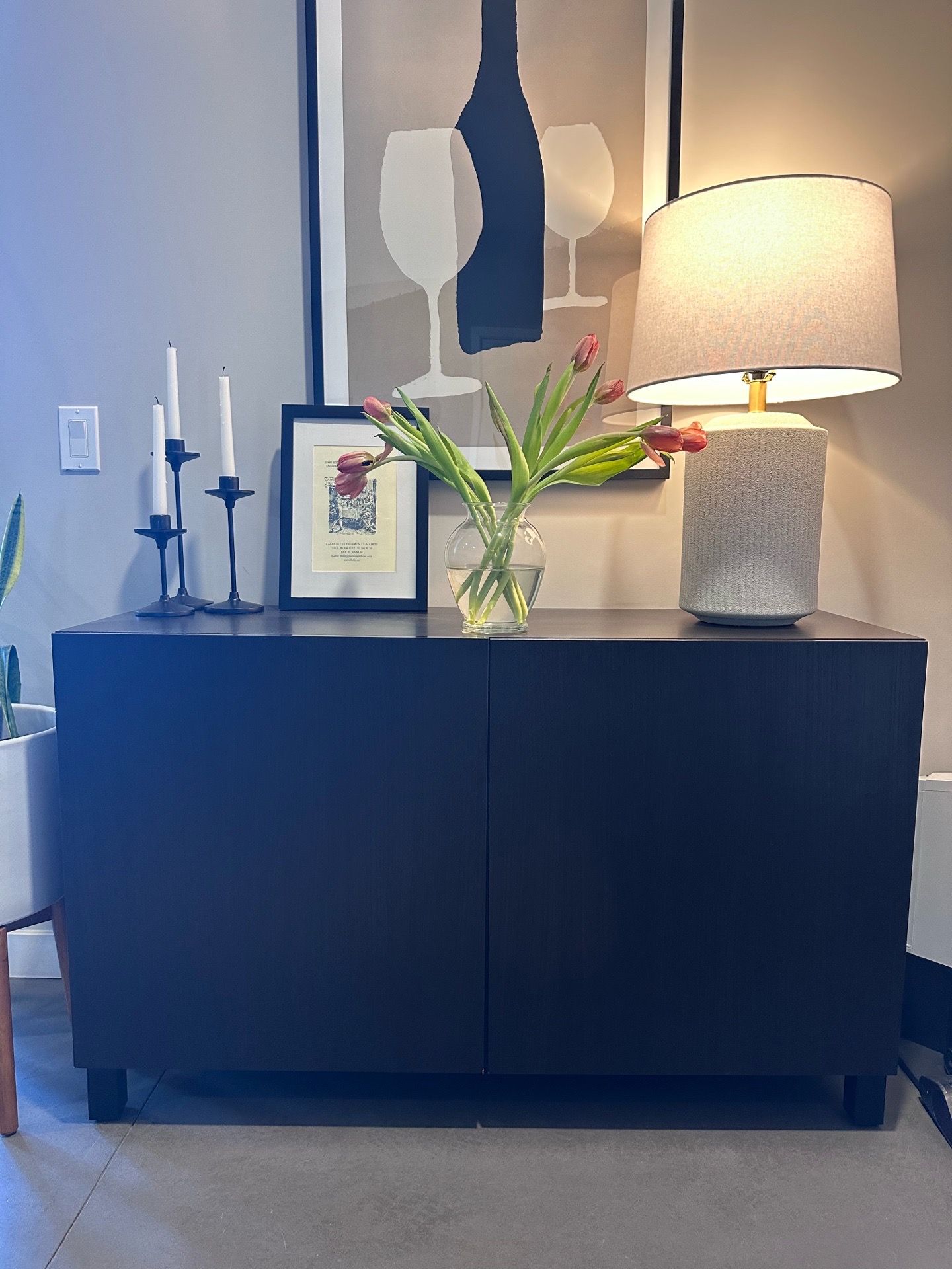 IKEA Besta side board - brown black