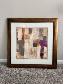 Framed Abstract Wall Art - 31" × 31"