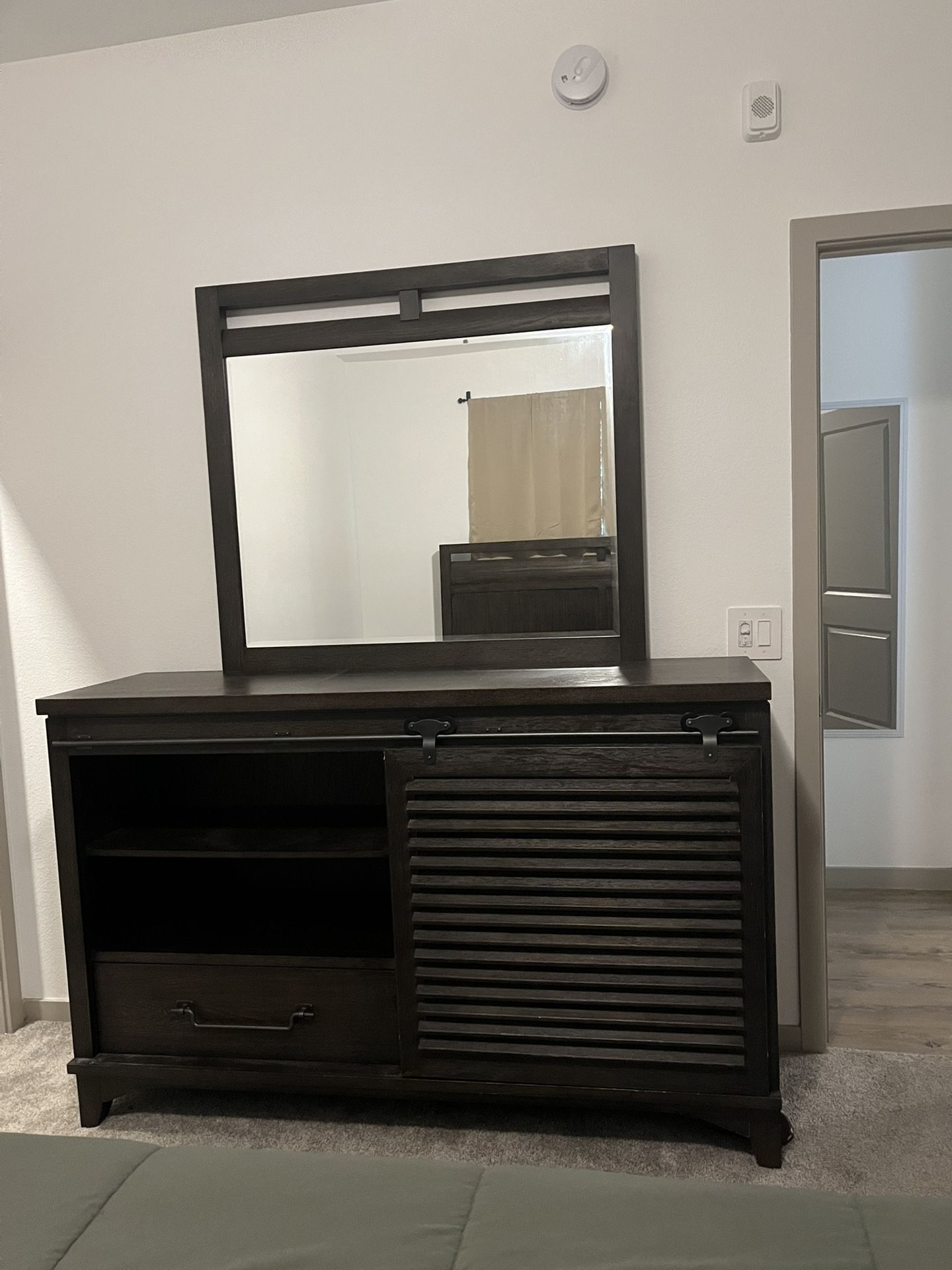 King Size Bed Frame and Dresser With Mirror