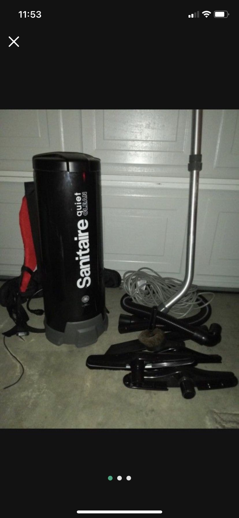 Sanitaire backpack commercial vacuum