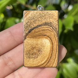 Silver Plated Picture Jasper Pendant 