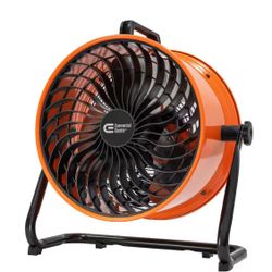 Commercial Electric 16 in. 3-Speed Drum Floor Fan in Orange High Velocity Turbo